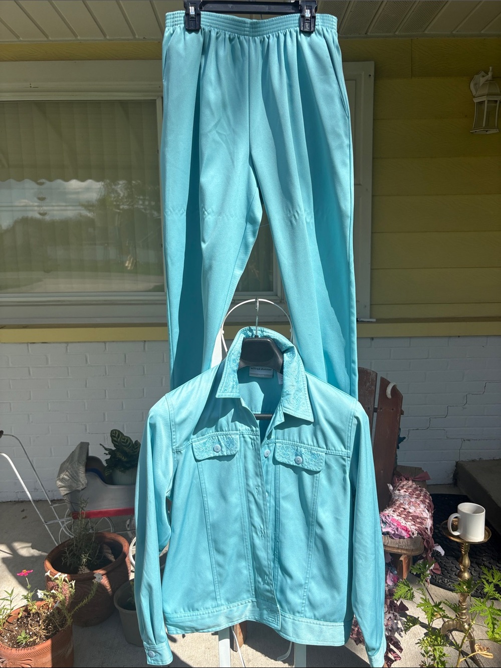Alfred Dunner Teal Track Jacket and Jogger Pants Set